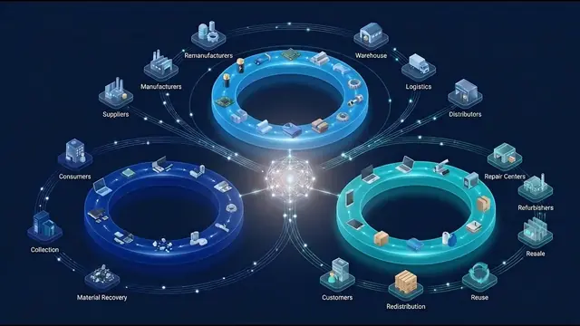 Circular economy workflow animation